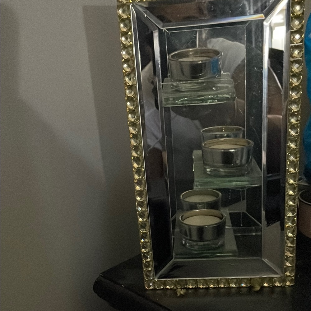 Gold and Silver Mirrored Candle Holder